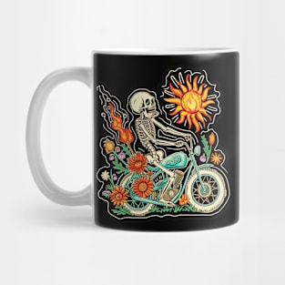 skeleton riding motobike Mug